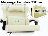 Ergonomic Gaming Chair, Video Game Chair with Massage Lumbar Support and Footrest, Height Adjustable 46917845