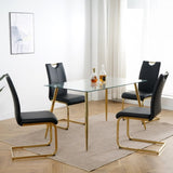 ZUN Modern Dining Chairs with Faux Leather Padded Seat Dining Living Room Chairs Upholstered Chair with W210127294