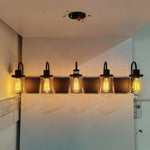 ZUN Bathroom Lights Over Mirror, 5-Lights E26 Bulb Matte Black Vanity Light Fixtures with Clear Glass W2877P216924