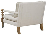 Beige Wooden Accent Chair with Turned Legs B062P145436