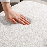 Ivory White Storage Ottoman for End of Bed Gold Legs, Modern Ivory White Faux Fur Entryway W117082032