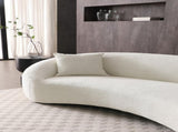 93.31" Minimalist Curved Sofa, 3 Seater, Chenille Fabric Upholstered Sofa, Tight Curved Back W2664P179335
