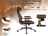 Brown Color Blocking Office Chair with 2D Adjustable Headrest, Ergonomic High-Back Desk Chair 330 61548618
