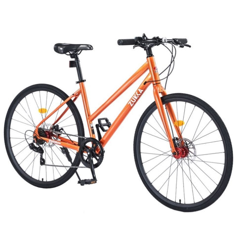 ZUN 7 Speed Hybrid bike Disc Brake 700C Road Bike For men women's City Bicycle W1019P154030