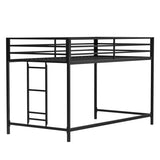 ZUN Adam sturdy junior twin loft bed black for kids, space saving, Loft Bed with easy climbing Ladder B083P168426