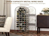 45-Bottle Wrought Iron Jail-Style Wine Rack with Lock 43040864