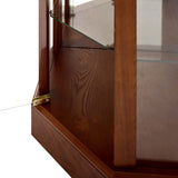 6 Shelf Lighted Corner Curio Cabinet with Adjustable Tempered Glass Shelves and Mirror Back, W1693P170906
