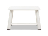 Atlas 19.5" Square Outdoor Patio Side Table Light Beige Gray Aluminum B2719P318948