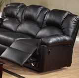Motion Loveseat 1pc Couch Living Room Furniture Black Bonded Leather B011P205230