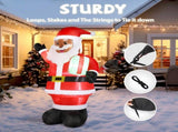 7 FT Lighted Christmas Inflatable Decoration, Inflatable Black Santa Claus Holding Gift, Funny Blow 61371145