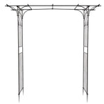 ZUN Flat Roof Wrought Iron Arches Plant Climbing Frame 31343687