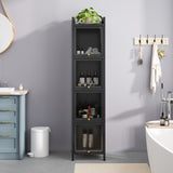 Modern Four-tier Glass Door Cabinet with Featuring Five-tier Storage, for Entryway Living Room W757P241562