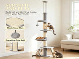 Adjustable Height Cat Tree 90.6-102.4 Inch Floor to Ceiling 5-Level Cat Tower with 3-Rod Support 66688005