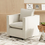 Decorative chairs, comfortable single sofa chairs in beige, soft and breathable seat cushions, soft W1727P237736
