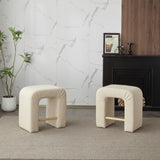 ZUN 24''Boucle stool Set of 2,Dining Chairs for Home Kitchen Island,cream N780P187017C