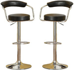 ZUN Contemporary Style Black Bar Stool Counter Height Chairs Set of 2 Adjustable Swivel Kitchen Island HS00F1559-ID-AHD