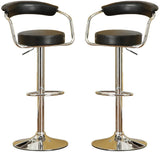 ZUN Contemporary Style Black Bar Stool Counter Height Chairs Set of 2 Adjustable Swivel Kitchen Island HS00F1559-ID-AHD