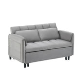 52 "grey modern velvet sofa, sofa pullout bed, small love seat casual sofa with back, pillow, W1658P266339