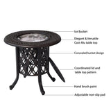 Hand Brushed Patina/Bronze Cast Aluminum, Food Grade 304 Stainless Steel Ice Bucket/Pail Table Set 23002426