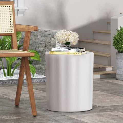 ZUN Outdoor LightWeight Concrete Side Table 73434.00