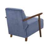 Modern Design 1pc Accent Chair Blue Corduroy Seat Cushions Solid Wood Living Room Furniture B011P283276