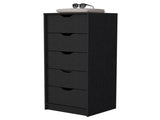 Logan Black 5 Narrow Drawer Dresser B062P175096