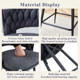 Two sets of rotating high-legged stools with breathable cotton and linen cushions, Dark gray seats W2920P281918