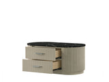 Travonte Gray Linen & Beige Nightstand B2756P504966