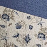 Brushed Microfiber Quilt Set with Throw Pillows Blue Twin/Twin XL B03597503