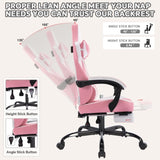Gaming Chair with Footrest, High Back Gaming Chairs PVC Leather Ergonomic Gamer Chair with W2367P288676