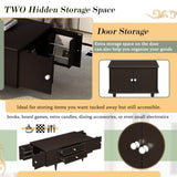 U-Can Modern Rectangle Coffee Table with Four Drawers, Two Side Hidden Storage Compartments, 47.2" N724P286418D