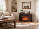 26" Freestanding Electric Fireplace, 1400W Replaceable Insert Heater with 3D Flame Effect , Brown 91752332