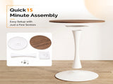 Round Tulip Dining Table, 27.6 Inch 2-Seater Kitchen Table, Melamine Laminated MDF Tabletop with 75894291