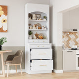 TOPMAX Modern 83.7inch High Kitchen Pantry, Freestanding Tall Kitchen N717P221575K