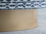 35x35x16" Unique Gray Black Ivory Capiz Coffee Table with Gold Pedestal Base W2078P154259