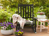 Outdoor Wood Rocking Chair, Wooden Patio Rocking Chair with Comfortable Backrest, Weatherproof Patio 23489524