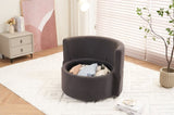 Fabric Swivel And Storage Chair With Back Cushion For Living Room,Dark Gray 56398032