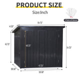 Garbage Bin Shed Stores 2 Trash Cans Metal Outdoor Bin Shed for Garbage Storage,Stainless Galvanized W540P309824