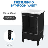 20" Bathroom Vanity with Sink, Bathroom Cabinet with Two Doors, Magnetic Door Stopper and Adiustable N725P195132B