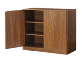 34.3" modern wavy sideboard, curved contour design storage cabinet, 2-door cabinet with storage W1162P393983