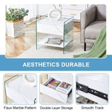 Bedside table with drawers. The board surface is MDF with white grain sticker, and both sides are W1512P348777