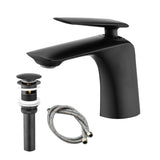 Single Hole Bathroom Sink Faucet with Pop Up Drain and Water Supply Hose, Single Handle Bathroom W1224P227850