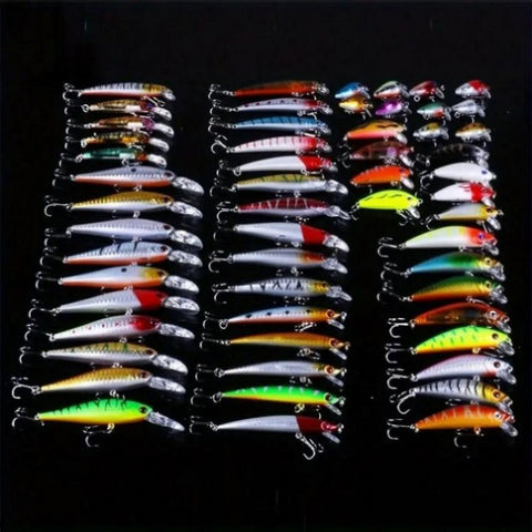 ZUN 56pcs mixed bait small artificial high-quality professional crank bait swing fishing tackle 01185105