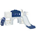 ZUN 7 in 1 Toddler Slide Set, Freestanding Spaceship Set with Slide, Kids Slide Playset Structure, Arch N710P173045C