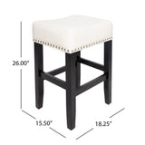26-inch Backless Ivory Leather Counter Stool 74493.00IVR
