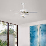 ZUN 52'' Low Profile Ceiling Fan , White Modern Ceiling Fans with Remote Control for Bedroom,Living W1592P163936