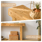63" Solid Wood Console Table Rustic Farmhouse Sofa Table for Entryway, Hallway, or Behind Couch, 74078832
