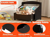 Dark Brown Multifunctional Kids Storage Cabinet with Large Capacity Toy Box and Display Shelf, Safe 88739815