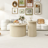 Coffee Table Set of 2 ,Round Coffee Table,Modern Side Tables Accent End Table for Living Room W688P248113