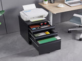 3-Drawer Mobile File Cabinet with Lock, 5 Wheels ,Cold Rolled Steel Fully T3625P495548